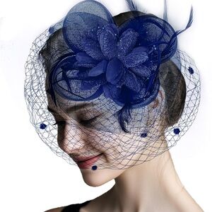 Women's Navy Floral Hair Clip Accessory